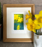 Daffodil Abstract number two - Mono print - original art