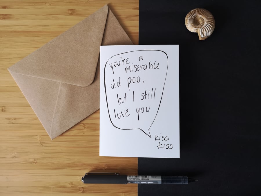 Miserable Old Poo, Greetings Card