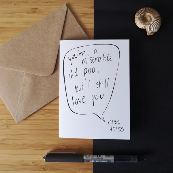 Miserable Old Poo, Greetings Card