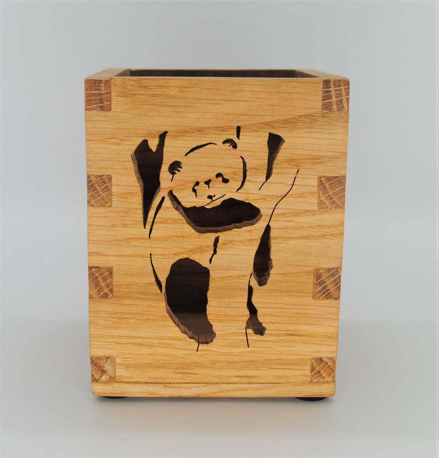 Oak Stationary Box, Desk Tidy - Panda