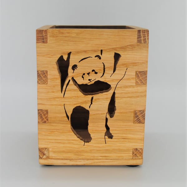 Oak Stationary Box, Desk Tidy - Panda
