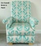 Kids Chair Scandi Birds Aqua Armchair Children's Girls Green Grey Bedroom Seat - Image 2