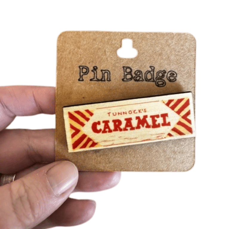 Wooden Pin Badge - Caramel