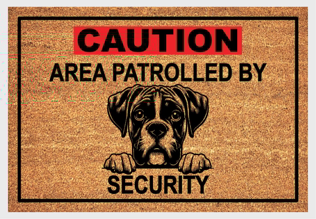 Boxer Security Door Mat No.4 - Boxer Dog Welcome Mat 