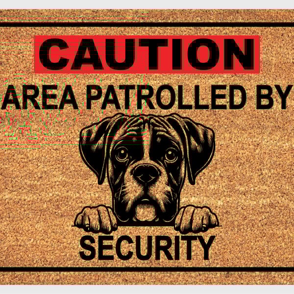 Boxer Security Door Mat No.4 - Boxer Dog Welcome Mat 