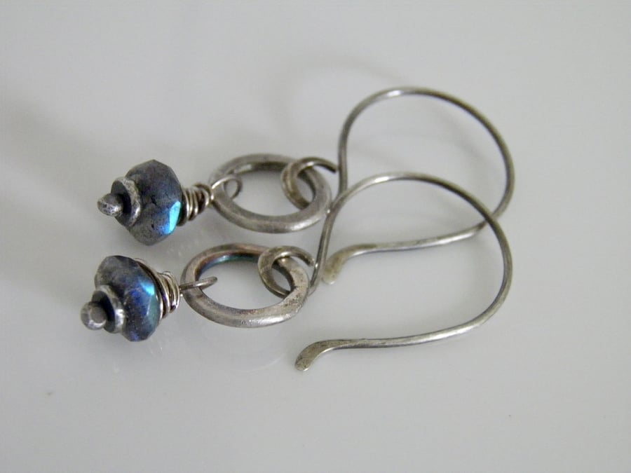 Labradorite Earrings Sterling Silver 