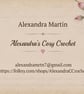 Business cards for Alexandra