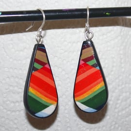 Rich Colours Lozenge Pendant Handmade Designer Earrings