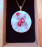 Upcycled bone china necklace floral rose