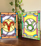 Stained Glass Effect Zodiac Cards