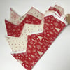 Christmas Crowns - set of four reusable crowns. Red and cream Scandi. Elastic