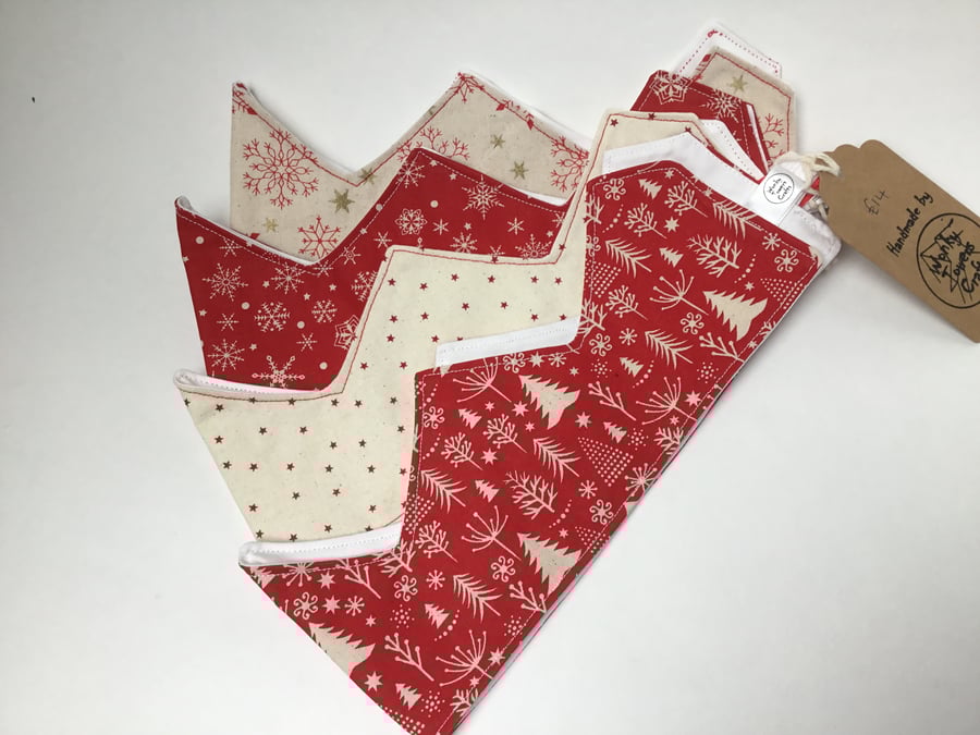 Scandi-style fabric Christmas Party Crowns. Set of 4 with elastic fastening