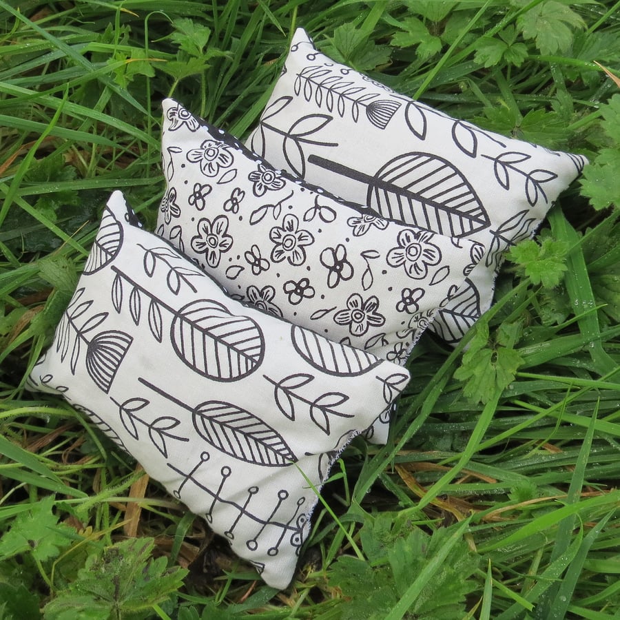 Set of three lavender filled sachets. Lavender sachet bundle.