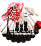 Painted Shell, Three Black Cats Tree, Mother Daughter Gift, Kitten Art Painting - Image 1