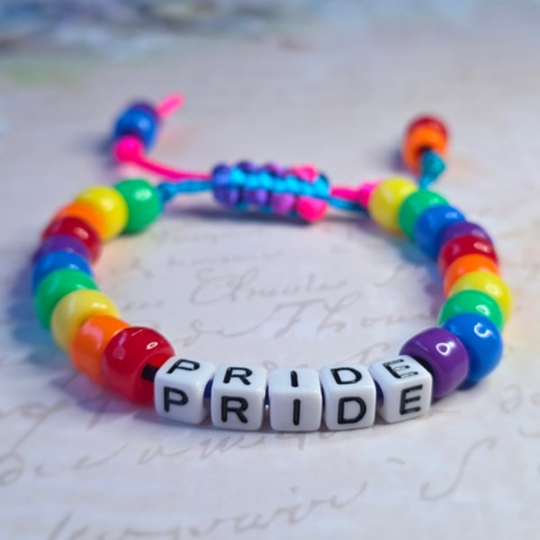PRIDE Rainbow Beaded Bracelet