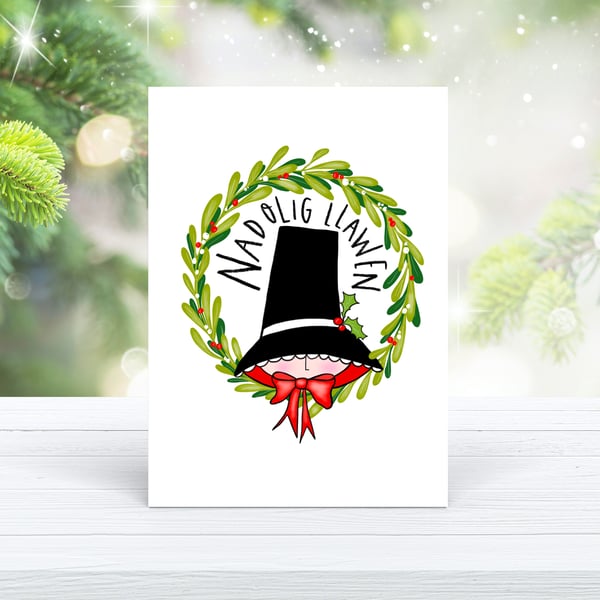 Welsh lady Christmas card