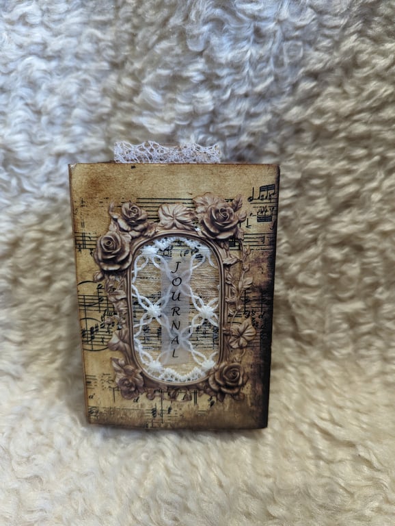 Stunning wee grungy thick junk journal in neutral colours