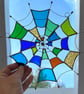 Stained Glass Cobweb Suncatcher - Handmade Window Decoration - Multi - Image 5