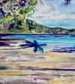 Original  Watercolour of Idyllic Tropical Beach - Image 6