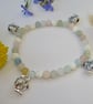 'Tea Time' whimsical teapot charm and pastel gemstone bead bracelet
