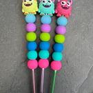 Monster silicone beaded crochet hook 