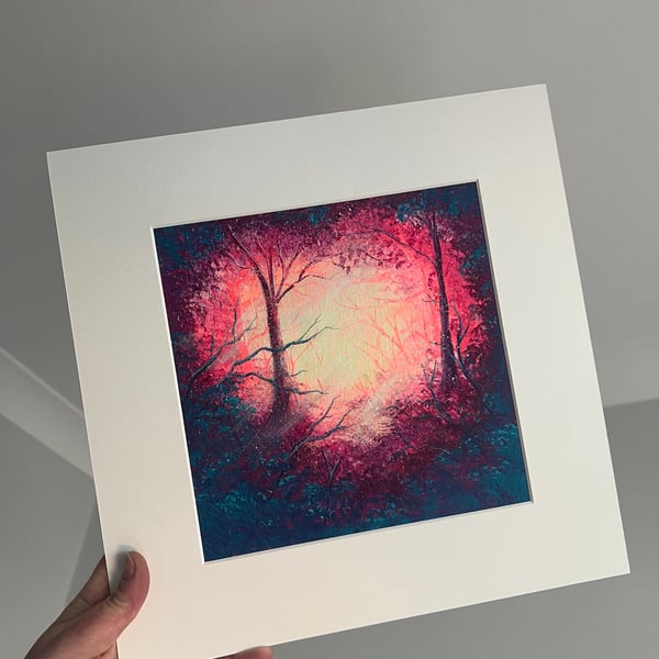 Acrylic painting on canvas, February Forest.