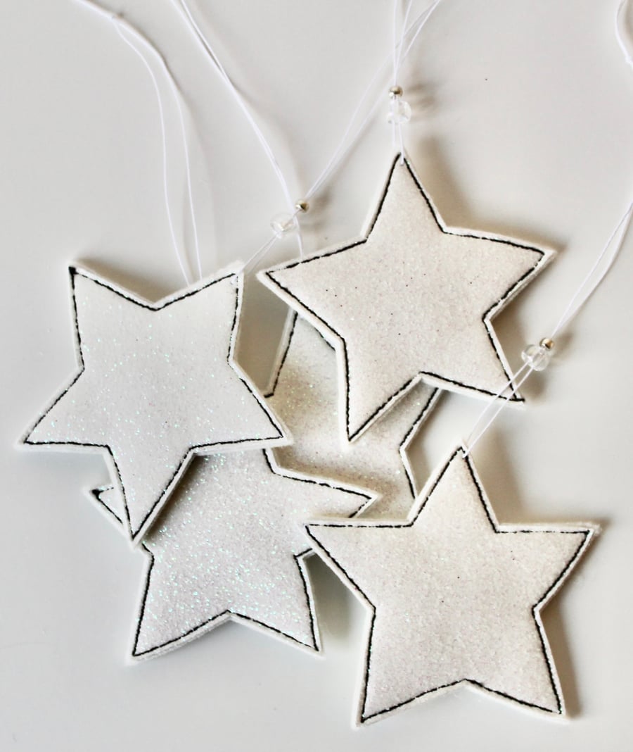 Five Glitter Stars - Hanging Decoration