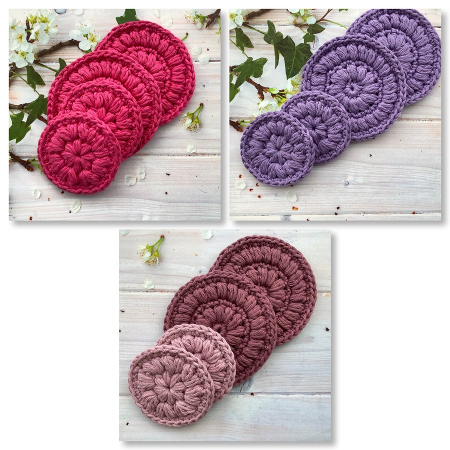 Crochet Extra Large and Extra Facial Thick Cotton Wipes Makeup Remover Pads