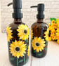 Soap or Lotion Bottle Hand Painted with Sunflowers  - Image 5