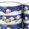 Christmas cottage in a snow drift pattern, Decorative Washi Tape, Cards,10m reel