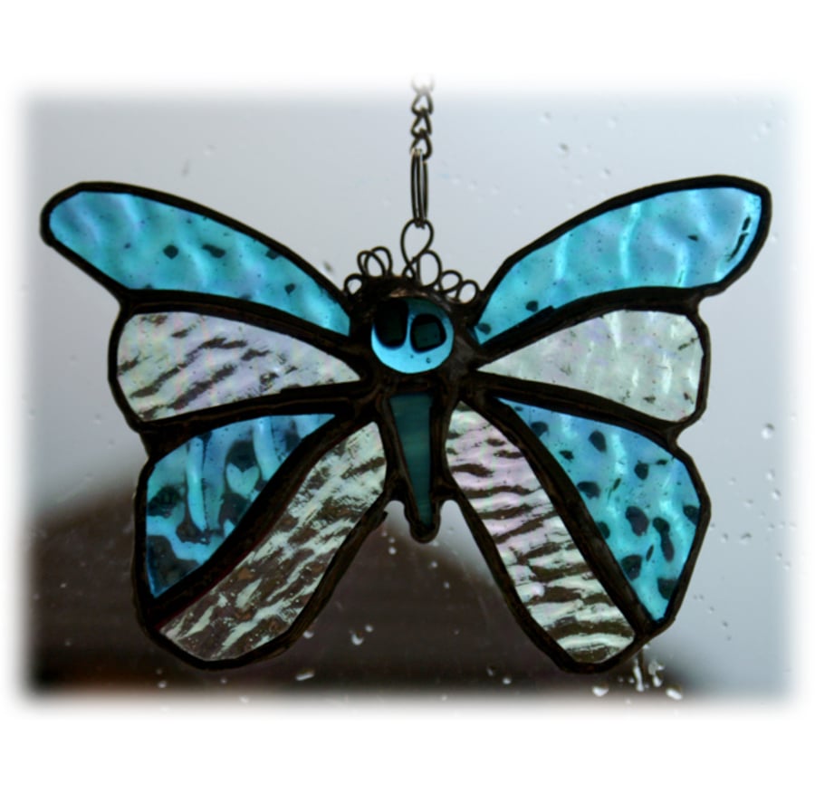  Birthstone Butterfly Suncatcher Stained Glass Turquoise December