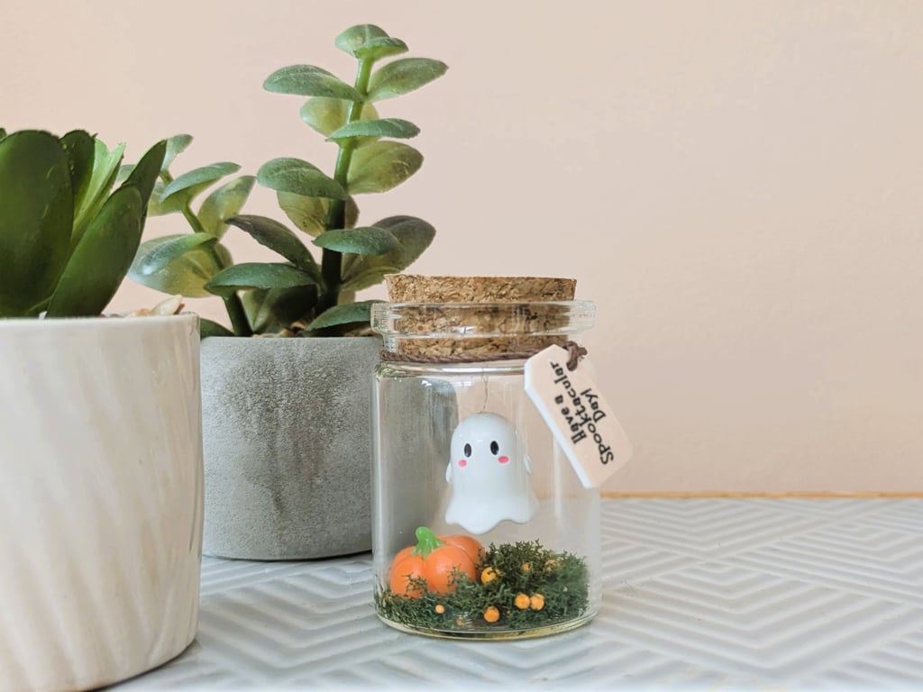 Mini Halloween Ghost in a Jar – Cute Spooky Gift - Have a Spooktacular Day!