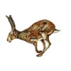 Golden Hare Print Hare illustration Giclee A4 Print