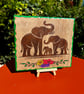 Elephant family bespoke wooden plaque 