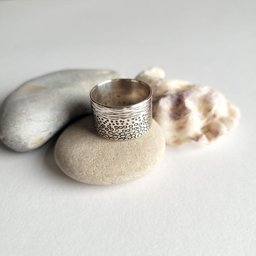 Seashore Ring, Handmade Sterling Silver Band Rings