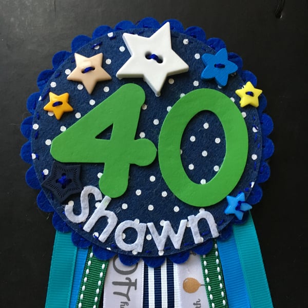 Birthday badge-Rosette - Male - Age - star