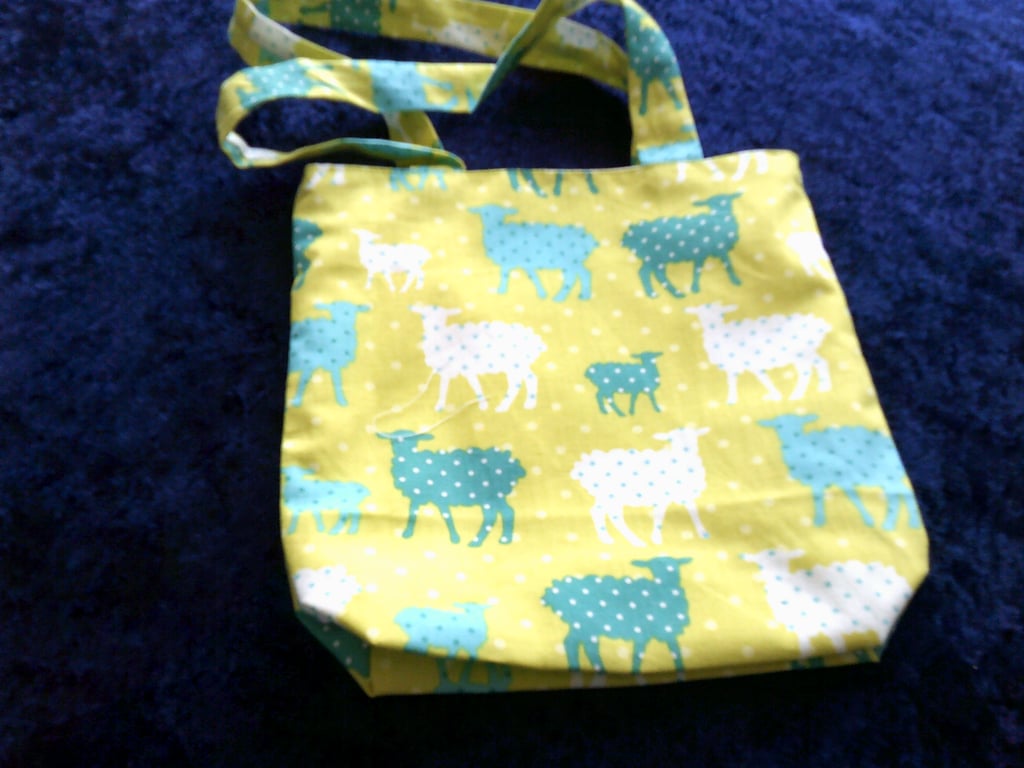Sheep on Lime Green Shoulder Bag