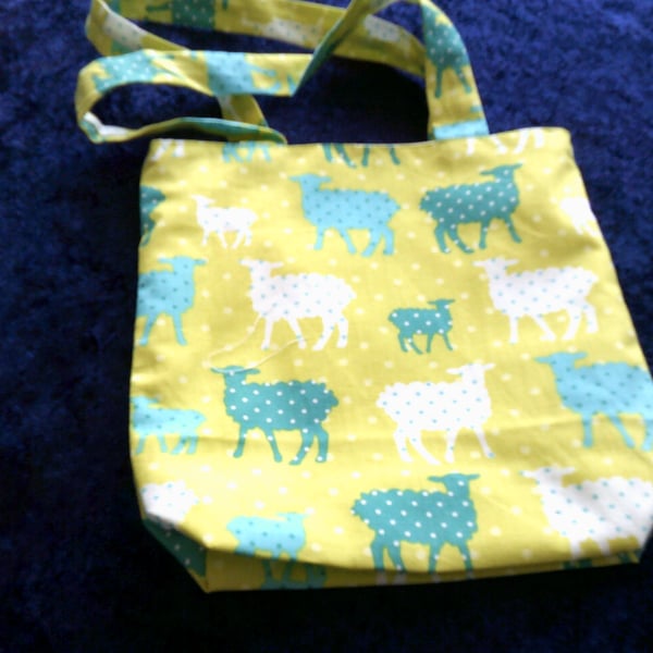 Sheep on Lime Green Shoulder Bag