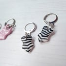 Barbie themed swimsuit huggie hoop earrings, choose your style and colour