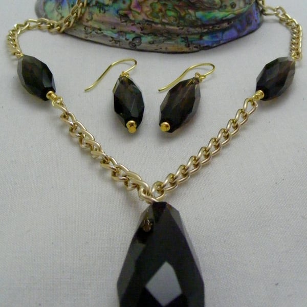 Smokey Quartz Gemstone Jewellery Set