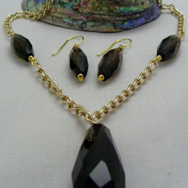 Smokey Quartz Gemstone Jewellery Set