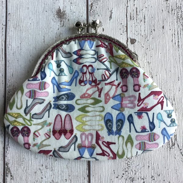 Shoe Themed Fabric Coin Clasp Purse 