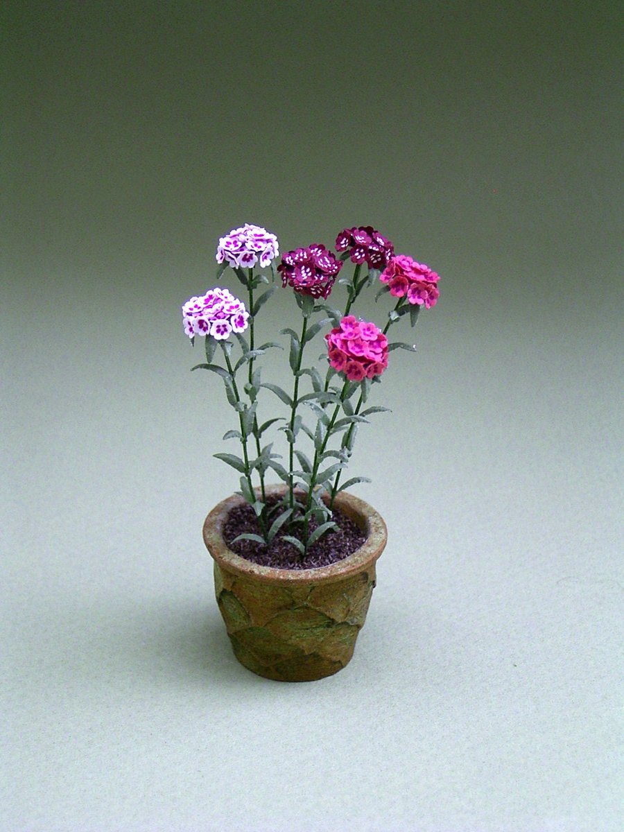 DIY Sweet William Paper Flower Kit for 12th scale Dollhouses