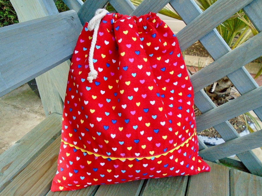 Cotton Needlecord  Drawstring Bag 