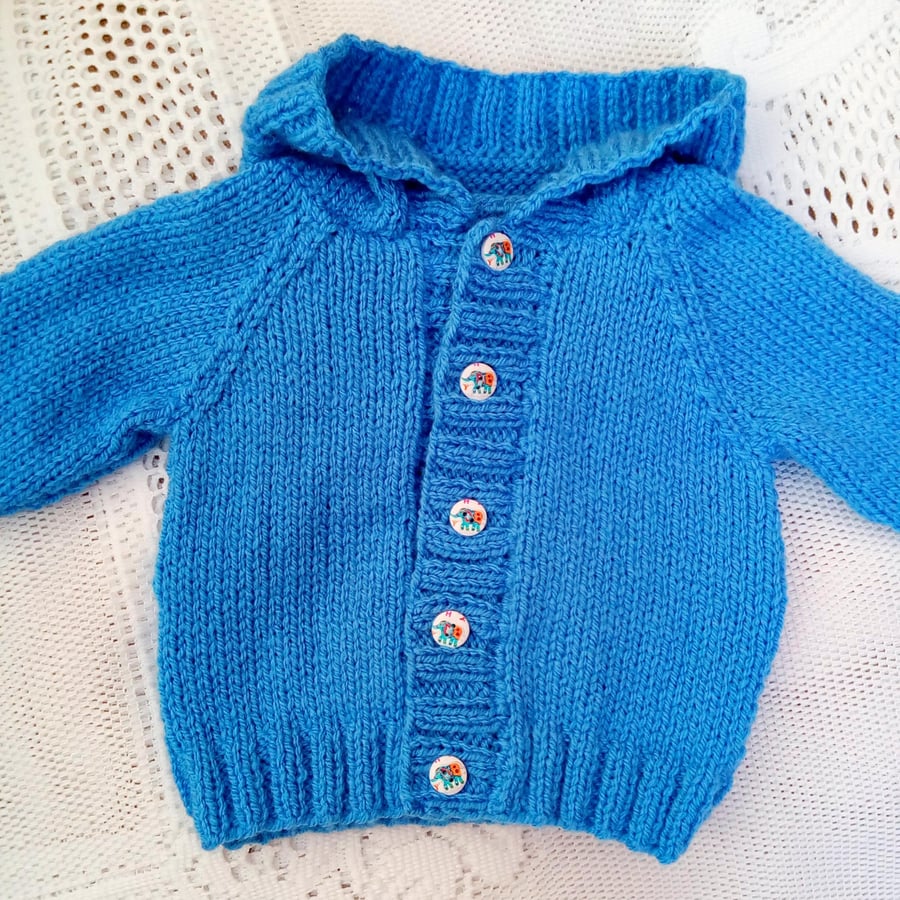 Hand Knitted Baby's Hooded Jacket, Knitted Baby Clothes, Children's Gift Ideas