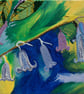 Original mixed media Bluebell painting - Image 1