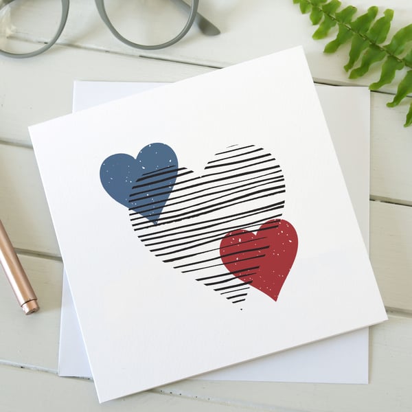 Scandi Love Hearts Card