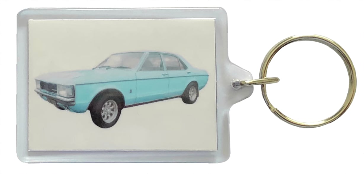 Ford Granada 3.0l Mk1 1975 - Keyring with 50x35mm Insert - Classic Car Fan