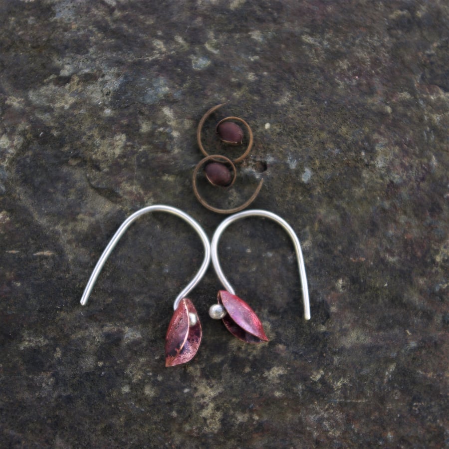 Small Copper Pod Earrings