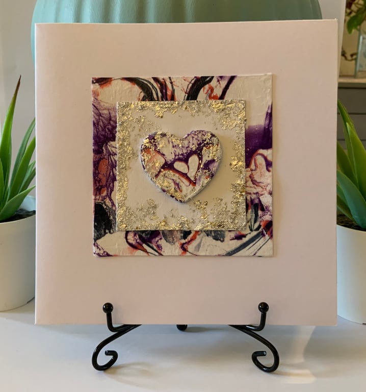 Wood Heart Occasion Card.